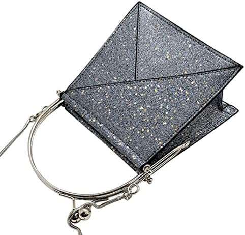 Hmeng Fashion Women Girls Leather Sequins Hasp Tote Bag Crossbody Shoulder Bags Purse Shining Glitters Wallets (Silver)