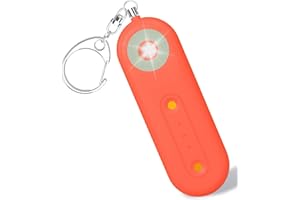 ROTOPATA Self-Defence Pocket Alarm for Women, Rechargeable Personal Alarm Keyring, 130 dB Shrill Alarm, Self Defense Siren Keychain with LED Strobe Light for Children (Orange)