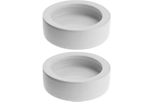 EMSea 2 x miska dla gadów robaki zestaw naczyń zakrzywiona krawędź ceramiczna odporna jaszczurka ucieczka 7 cm biała bez smaku gładka dla pająków gekonów krabów