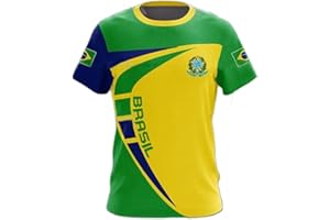 YuanDiann 2024 America Calcio Coppa Magliette Brasile Tifosi Fare Il Tifo Sport Casual Uomo Donna Bambini Bandiera Nazionale Stampa Girocollo Manica Corta Asciugatura Veloce T Shirt