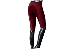 IQYU Women's Patchwork Stretch Riding Leggings with High Waist Breathable Sports Riding Trousers with Silicone Full Seat and Mobile Phone Pocket Riding Trousers Flex and Elastic Leg Cuffs Outdoor