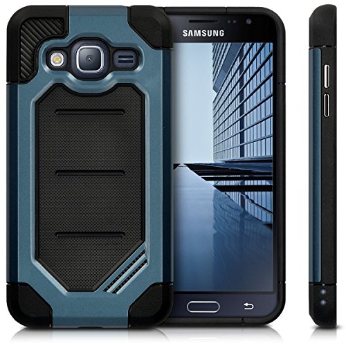 kwmobile HÃ¼lle fÃ¼r Samsung Galaxy J3 (2016) DUOS - HybridhÃ¼lle Dual Case Handy SchutzhÃ¼lle TPU Silikon - Hybrid Cover Tresor Design Dunkelblau Schwarz