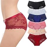 💗6er Pack Damen Sexy Spitze Slips (Baumwolle Lining) - ganz weich