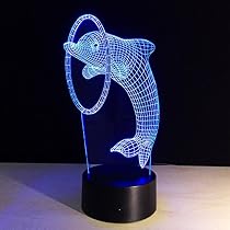 3D Jumping Dolphin Night Light – USB Touch LED Lamp, 7 Color Changing – Acrylic Table Lamp For Kids Room
