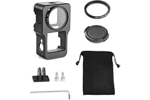 Honbobo Estuche Protector para dji Action 2, Protector Cuadro Cascarón Cámara Jaula Accesorios para dji Action 2 (Black)