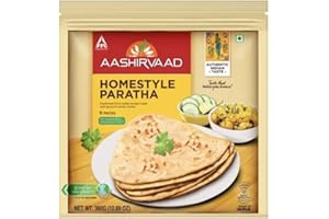 VEENAS Aashirvaad Homestyle Paratha | 360G | Flat Bread Dish | Breakfast Food | Ready to Eat | 100% Fresh | Indian Origin
