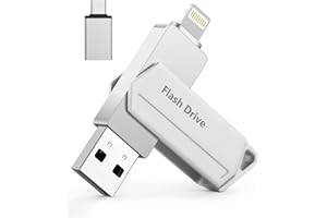 SNAKWIP Chiavetta USB per iPhone 512GB MFi Certified 3 in 1 Penna USB 3.0 Lightning chiavette USB c Photostick Pen Drive Pennetta per iPhone/iPad/iOS/Android/Mac/PC - Memoria Esterna per iPhone(Argento)