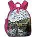 Produktbild Kid Boy's&Girl's Bookbag with Pocket Lake House Decor Long Exposure Deck On Idyllic Habitat Mountain River Clouds On Wild Valley Full Blue Green