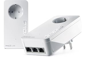 ‎DEVOLO devolo Magic 2 LAN triple Starter Kit, LAN Powerline Adapter, bis zu 2.400 Mbit/s, 3x Gigabit LAN Anschluss, ideal für Gaming, dLAN 2.0, weiß