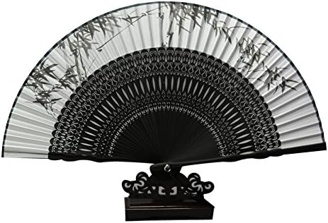 Chinese Ladies Custome Promotion Gift Fan With Flower(White,38*21cm)