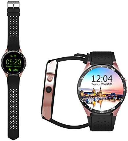 Bluetooth 3G WiFi GPS SmartWatch Smart Watch - AWOW Kingwear KW88 Quad Core 1.39 inch Amoled Touch Screen With Android 5.1 Heart Rate Monitor 400x400 Pixels for Kids Woman and Man