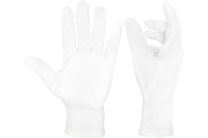 EXBRIECO 100% bawełniane rękawiczki, uzupełnienie kostiumu, ochrona suchej skóry lub egzemy, leczenie nawodnienia, pielęgnacja dłoni, wielokrotnego użytku i wygodne, do kostiumu, kelnera, wydarzeń.