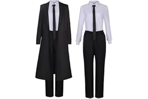 LIKUNGOU Makima Cosplay Costume Black Suit Coat with Tie for Women Halloween Carnival Anime Party Outfit Accessories