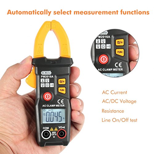 Dr.meter Mini Digital Klammer Multimeter PM2016A mit Hintergrundbeleuchtung & Auto off,6000 counts,Gelb - 2