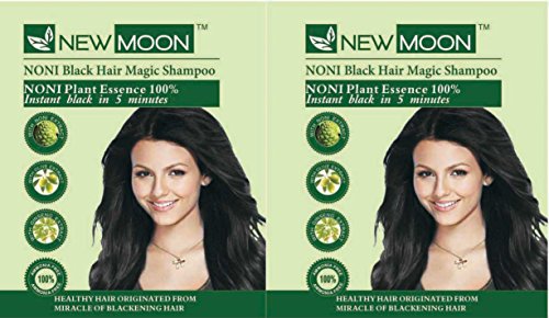 NEW MOON Noni Black Hair Magic Shampoo BROWN Color ( 15 ml x 20 pcs ) RS.1499 (40.00% Off) - Amazon