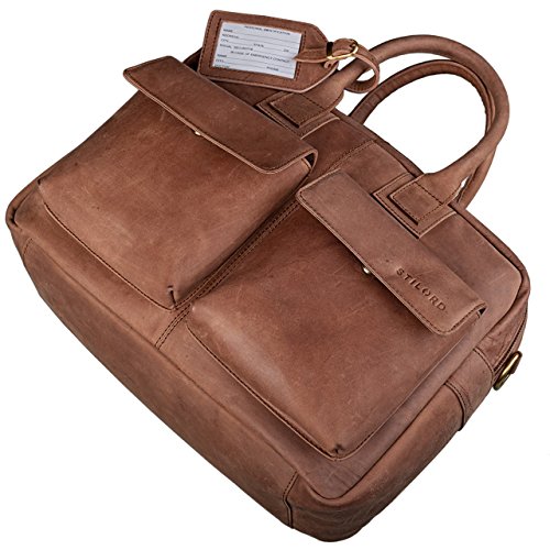 STILORD  Carlo  Gro  e Umh  ngetasche Leder Lehrertasche Aktentasche Schultertasche Reise Beruf Freizeit 15 6 Zoll Laptop College Bag Arbeit B  ro  Fa