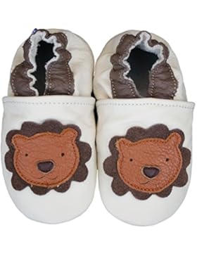Carozoo Lion Cream Baby Boy Soft Sole Leather Shoes