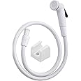 make in india HPF HPF001 Plastic Jet Spray Health Faucet with Flexible Hose and Wall Stand, White, Polished