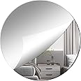 TSKDKIT 16'' Round Mirror Self Adhesive Non Glass Mirror Large Acrylic Mirror Disc High Clear Wall Mirror 40cm Circle Mirror Sticker Decorative Mirror for Bathroom, Bedroom, Door etc
