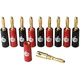 Fisual Easy Fix Banana Plugs 24K Gold Plated (8 Pack)