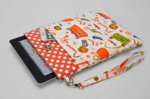 6 Zoll eBook Reader Tasche aus robusten Segelstoff bis zu einer Größe von 170x120mm „rotes Shopping“ - 2