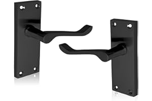 HANDLESTORE Victorina Scroll Door Handle - Matt Black Door Handles - Durable Zinc Bathroom Internal Lever Latch Handles for Doors - 1 Pair