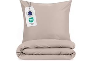 Blumtal Juego de Funda Nordica Cama 90 - Microfibra Juego de Funda Edredon 155x200 y 2 Fundas de Almohada 40x80, Certificado Oeko-Tex, Muy Suave y Transpirable - Taupe