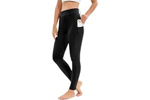 HAVIDETO Reitleggings Damen Vollbesatz mit Handytasche, High Waist Reithose Damen Mädchen Stretch mit Gürtelschlaufen