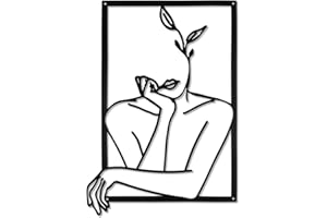 YiYa Schwarzem Wanddekoration aus Metall, Minimalistische Wanddekoration kunst, moderne abstrakte weibliche Körper dekoration für Schlafzimmer Wohnzimmer Badezimmer Balkon Galerie (Lady)