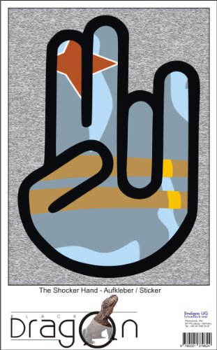 The Shocker Hand - Laptop Notebook Skin Sticker Cover Art Decal - 210x144 mm black Outline with Flag - Aruba