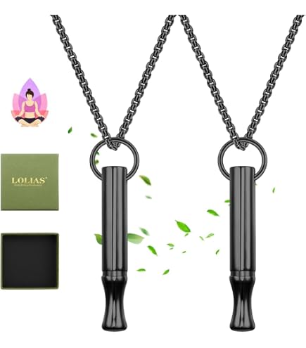 Collier De Respiration Anti-stress NHPY - 2 Pièces, Acier Inoxydable, Pour Exercices De Respiration Profonde