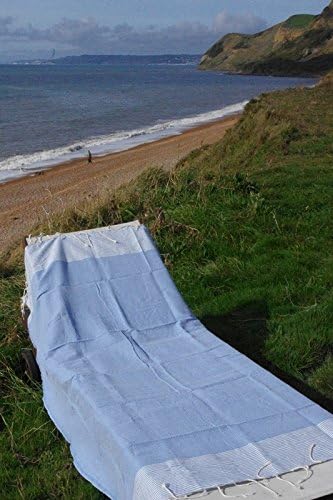 Zanzibar Light Blue - 100% Cotton Fouta Hammam Towel, 100 cm x 200 cm, Ideal for the beach, bath, swim towel + more. Before you consider buying elsewhere check out their sizes
