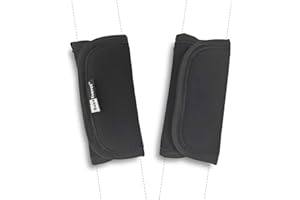 SeedFuture Coprispalle per Cintura Sicurezza Bambini per Bambini Nero 2 Pezzi, Regolabile e Universale Bambino Passeggino Copri Cintura di Sicurezza