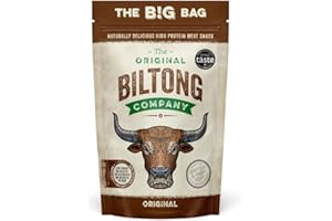Original Biltong. 250g Big Bag. High Protein. Healthy Snac.k Made from British & Irish Beef. (1 x 250g, Original) THE ORIGINAL BILTONG COMPANY