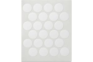 Bricoroll - Parches Adhesivos Cubretornillos para Muebles - Diámetro de 20 mm - PVC diseño Blanco Liso - Pack de 24 Unidades - Elegancia y Protección Duradera para Muebles - Diseño Blanco Liso