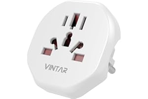 VINTAR Adaptateur Prise Anglaise vers France,Adaptateur Prise USA vers France,Adaptateur de Voyage pour UK, USA, Canada, Chine, Australie, Italie, Suisse, Prise Monde, Blanc
