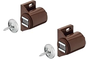 Gedotec Armadio a chiusura magnetica marrone con contropiastra Fermaporta magnetico per avvitamento - H2062 | Forza adesiva del magnete per porta 3,0 kg | MADE IN GERMANY