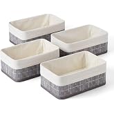 Deconox Bambu Detaylı &Ccedil;ok Ama&ccedil;lı Saklama Kutusu &ndash; 25x15x8 cm Dekoratif Kumaş Organizer | Mutfak, Banyo, Dolap İ&ccedil;i ve Raf D&uuml;ze