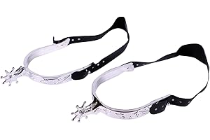 Fyasa Cowboy Sporen silberne Räder 20 cm für Reiterstiefel für Herren Kostüm-Zubehör Fasching Karneval Wilder Westen Mottoparty