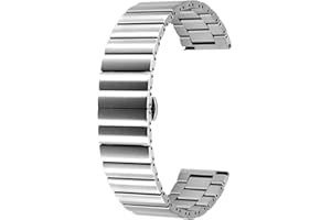 Kai Tian Poziome paski do zegarka 20 mm, 22 mm, stal nierdzewna, metalowa, szybkie zapięcie, srebrna, czarna, szara, dla kobiet i mężczyzn