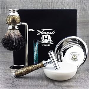 Haryali London Shaving Kit – 6 Pc Shaving Kit – Double Edge Safety Razor - Synthetic Hair Shaving Brush – Shaving Soap… - Image 2
