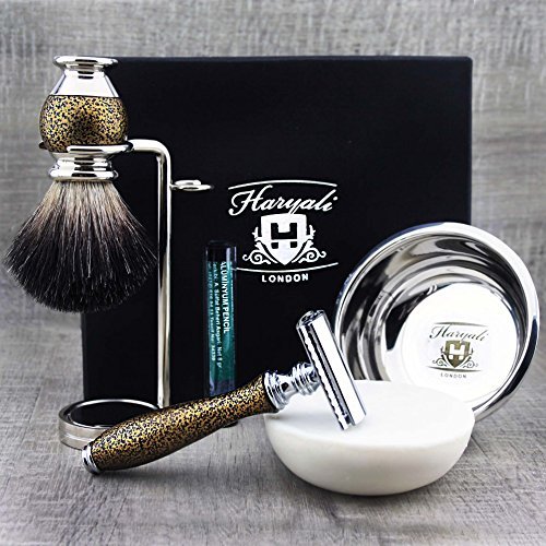 Haryali London Shaving Kit – 6 Pc Shaving Kit – Double Edge Safety Razor - Synthetic Hair Shaving Brush – Shaving Soap… - Image 2