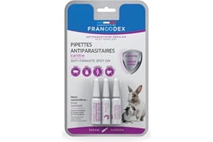 Francodex - 3 Pipettes antiparasitaires Icardine pour Petits mammifères de Plus de 500 g