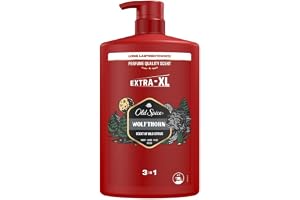 Gamla Spice Wolfthorn 3-i-1 duschgel och schampo för män, 1 l, långvarig, fräsch doft i parfymkvalitet för hår ansikte kropp