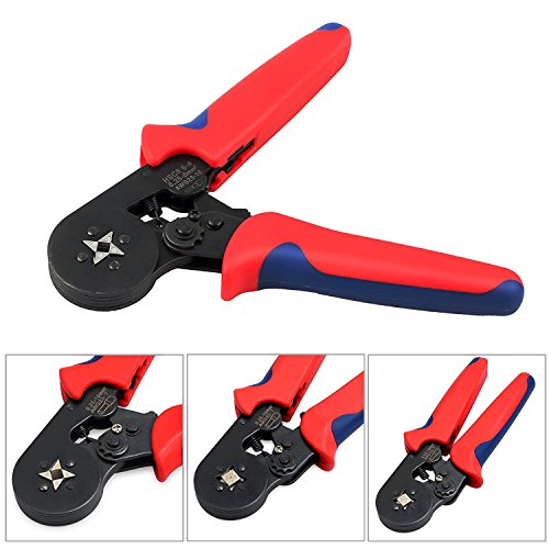 Proster 0,25-6,0mm² Crimpzange Crimp Zange Streifenschneider Klemmzange Kneifzangen Kabelzange Crimpe Zange für isolierte unisolierte Aderendhülsen - 3