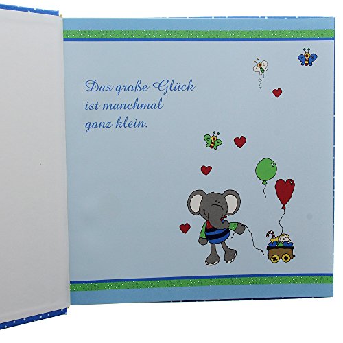 Goldbuch Babyalbum, Lolo Lombardo, 30 x 31 cm, 60 weiße Blankoseiten mit 4 illustrierten Seiten und Pergamin-Trennblättern, Leinen mit Applikation, Blau, 15592 - 5