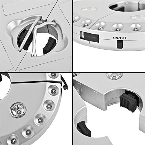 KINGSO LED-Schirmleuchte 28 LEDs 3 Modi Sonnenschirm Lampe Schirmlicht Zelt Licht Campingleuchte Nachtlicht 4 AA Batteriebetrieben für Camping Garten Outdoor - 8