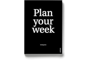 OD OCTÀGONDESIGN Octagon Design PL2094B Planificador Semana Vista, Color Negro, 135 x 200 mm