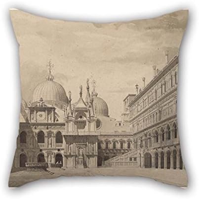 Oil Painting Charles Garnier - The Courtyard Of The Doge's Palace In Venice Pillowcase 18 X 18 Inches / 45 By 45 Cm Best Choice For Coffee House Teens Boys Deck Chair Him Bench Gf With Twice Sides
