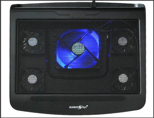 Notebook Laptop Kühler mit 5 einstellbaren Lüftern / 2x USB Hub mit blauen LED - 3